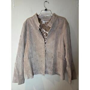 Coldwater Creek Women's Tan Leather Jacket XXL